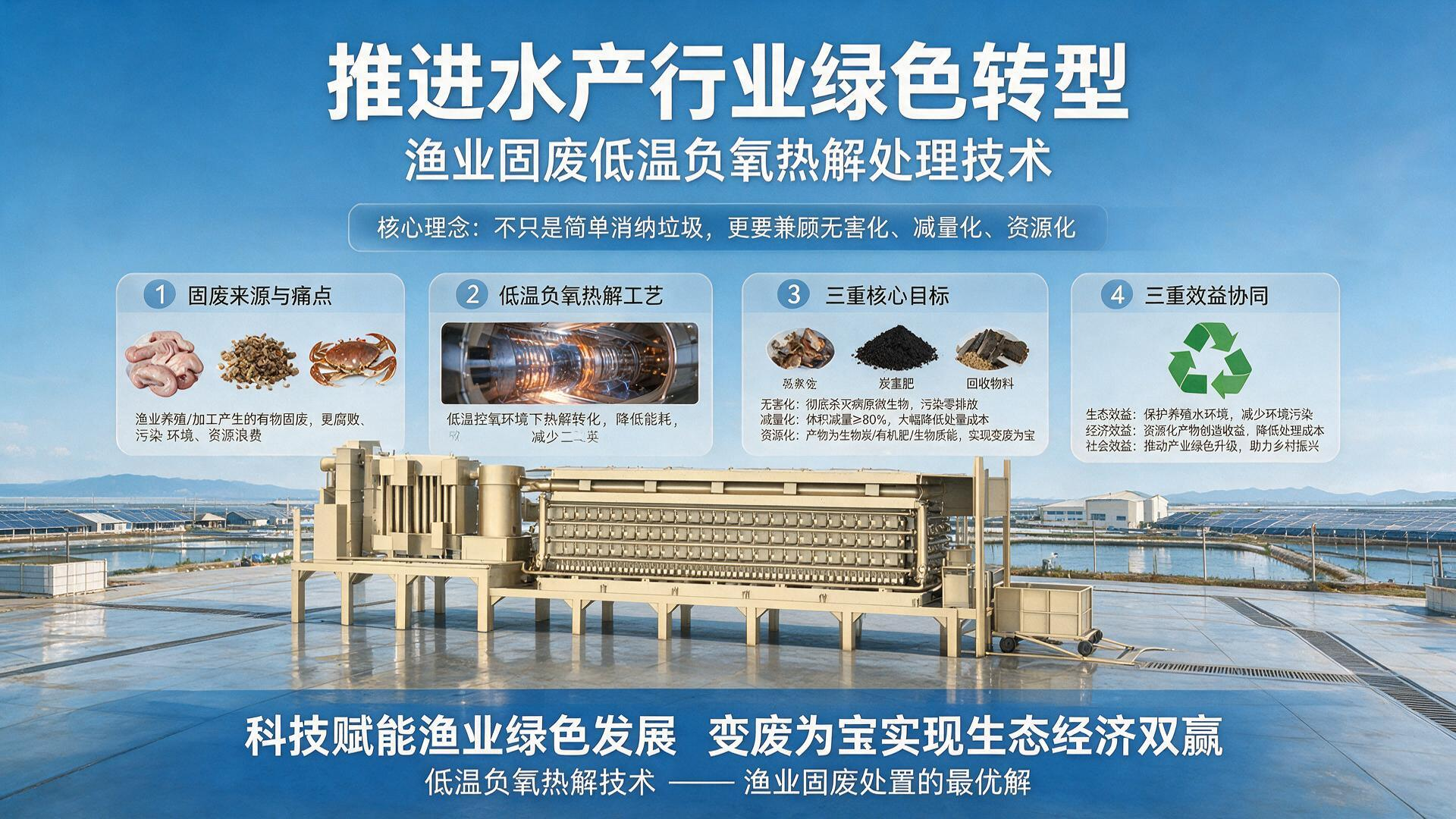 <b>低温负氧热解处理渔业固废应用，助力水产转型</b>
